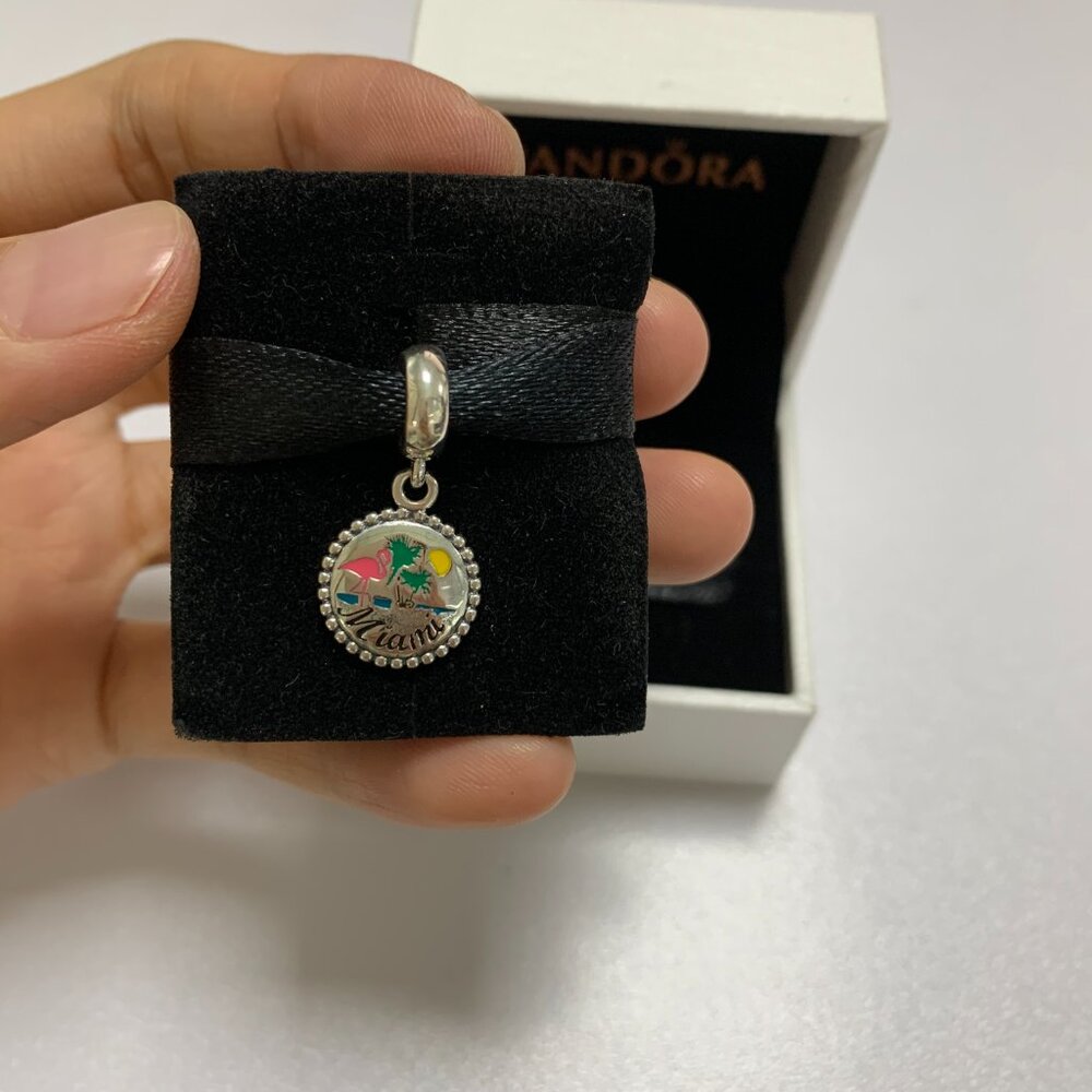 Pandora Miami Beach Dangle Charm Holiday Charm , Christmas Charm